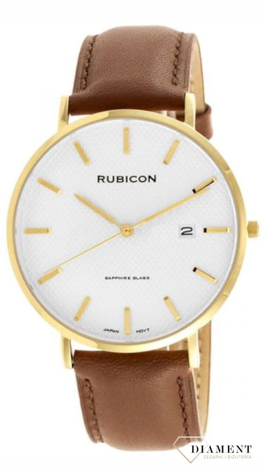 Zegarek męski Rubicon na pasku z szafirowym szkłem RNCE49 ZEGRBN067. Zegarek męski na bransolecie. Zegarek męski Rubicon z indeksami. Zegarek męski biżuteryjny Rubicon. Elegancki zegarek w dla mężczyzny na prezent..jpg